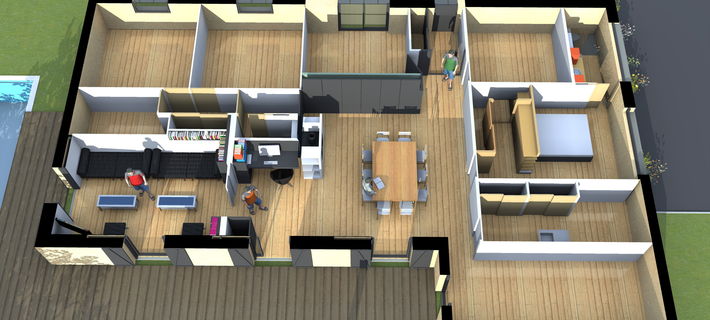 Architecture d'intérieur, Rénovation énergétique et réaménagement d'une maison individuelle, agencement 2
