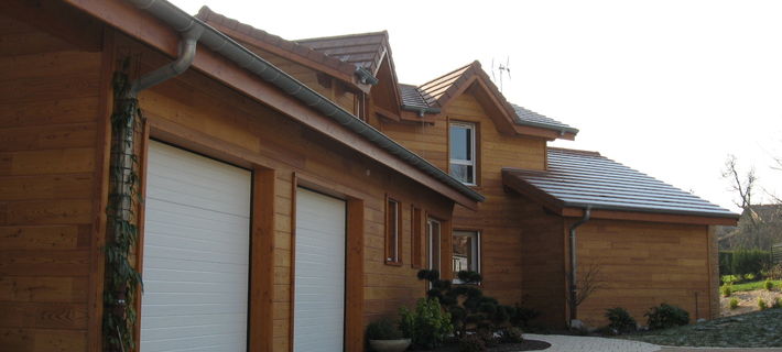 Maison neuve ossature bois, pierre et tuiles terre cuites