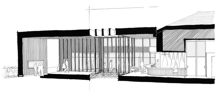 Réhabilitation et extension d'une mairie - concours - projet non retenu